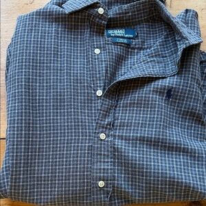 Polo Ralph Lauren Blue Plaid Men's Shirt size XL